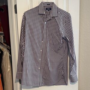 J. Crew Purple and White Gingham Shirt